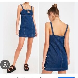 Urban outfitters dark denim keyhole mini dress size 6